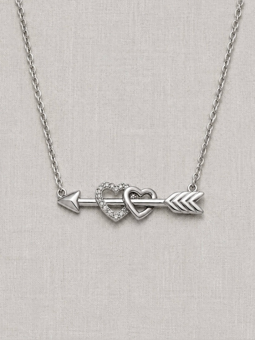 Paris Jewellers Silver Arrow Necklace with Box
